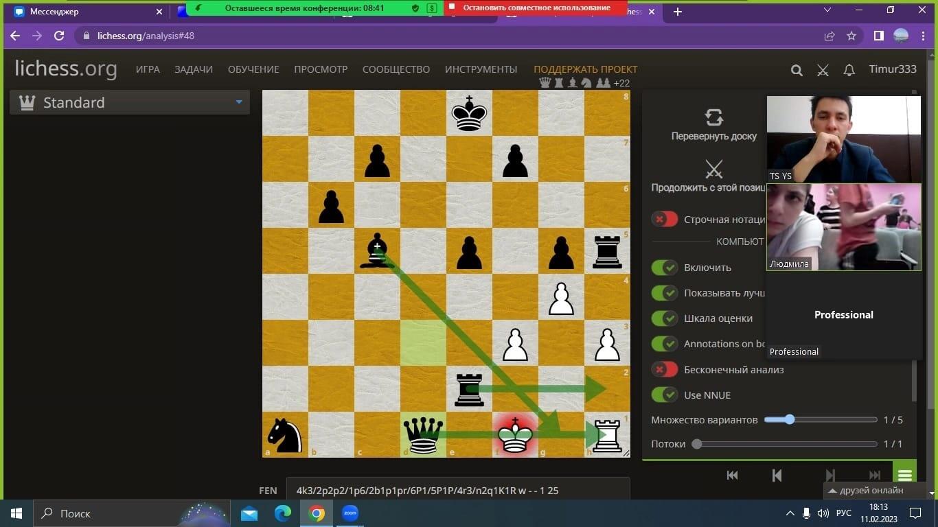 Шахматные занятия в режим онлайн - Елабужский и Лаишевский детские дома